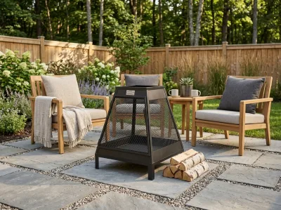 Rassembleur sur patio moderne pavé